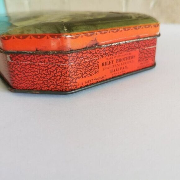 Vintage Riley's Toffees Tin - Empty Candy Container British Tavern Art Retro - Picture 3 of 10